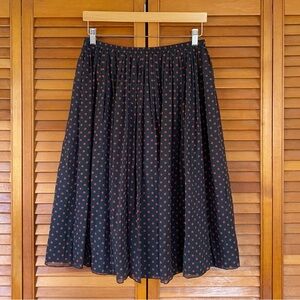 Broadway & Broome Skirt Womens Size Medium 100% Silk Flared Polka Dot Gray Red